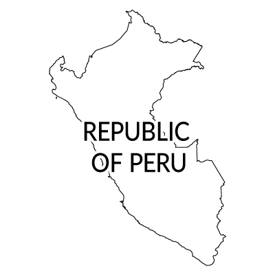 ペルー共和国無料フリーイラスト｜英語(白)